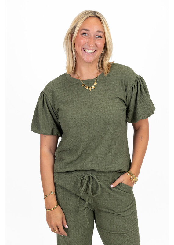 21Jewelz Losvallende co-ord set met pofmouwtjes - groen
