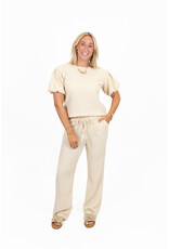 21Jewelz Losvallende co-ord set met pofmouwtjes - beige