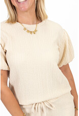 21Jewelz Losvallende co-ord set met pofmouwtjes - beige