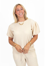 21Jewelz Losvallende co-ord set met pofmouwtjes - beige