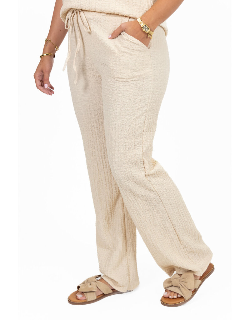 21Jewelz Losvallende co-ord set met pofmouwtjes - beige