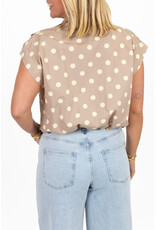 21Jewelz Mouwloze blouse met stippen - beige/ecru