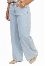 21Jewelz Wide leg jeans met lichte wassing - blauw