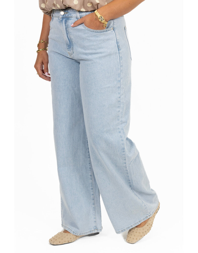 21Jewelz Wide leg jeans met lichte wassing - blauw