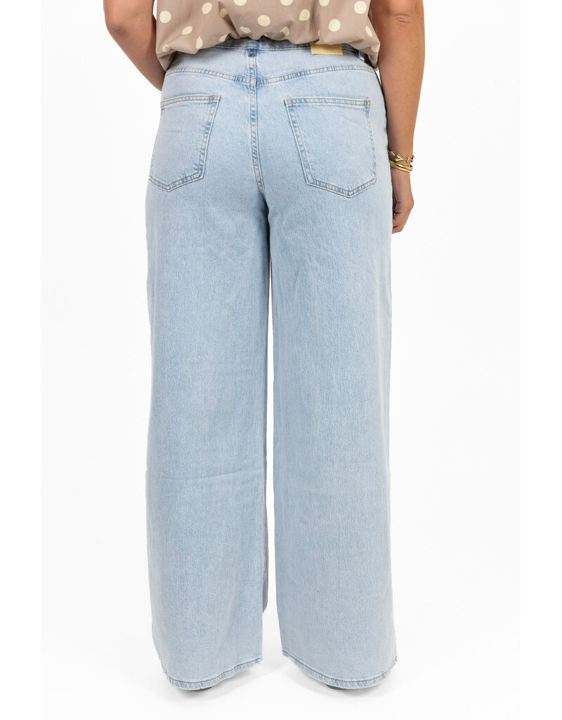 21Jewelz Wide leg jeans met lichte wassing - blauw