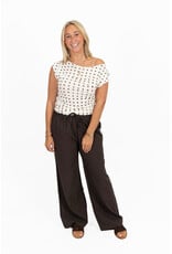 21Jewelz Gedrapeerde mouwloze top met stippen - beige/bruin
