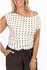 21Jewelz Gedrapeerde mouwloze top met stippen - beige/bruin