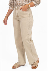 21Jewelz Washed wide leg jeans - beige