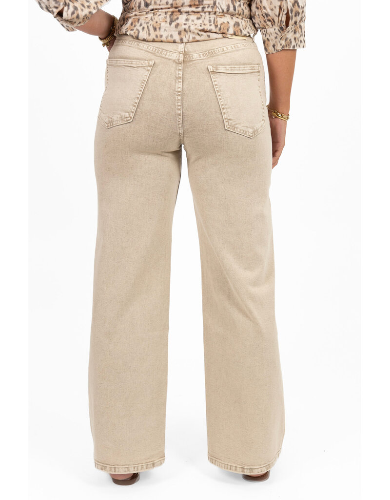 21Jewelz Washed wide leg jeans - beige