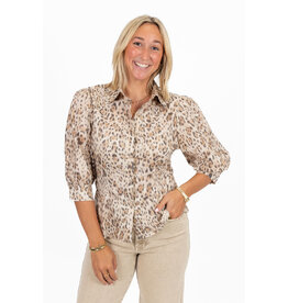 21Jewelz Panterprint blouse met korte mouwen
