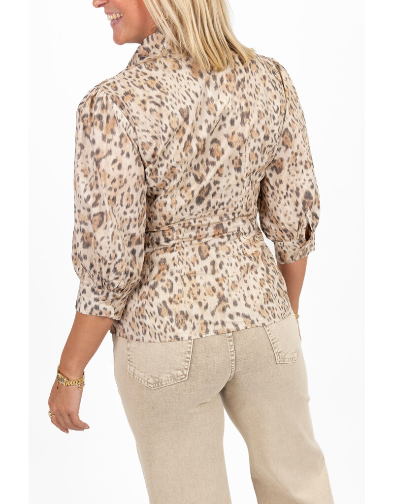 21Jewelz Panterprint blouse met korte mouwen
