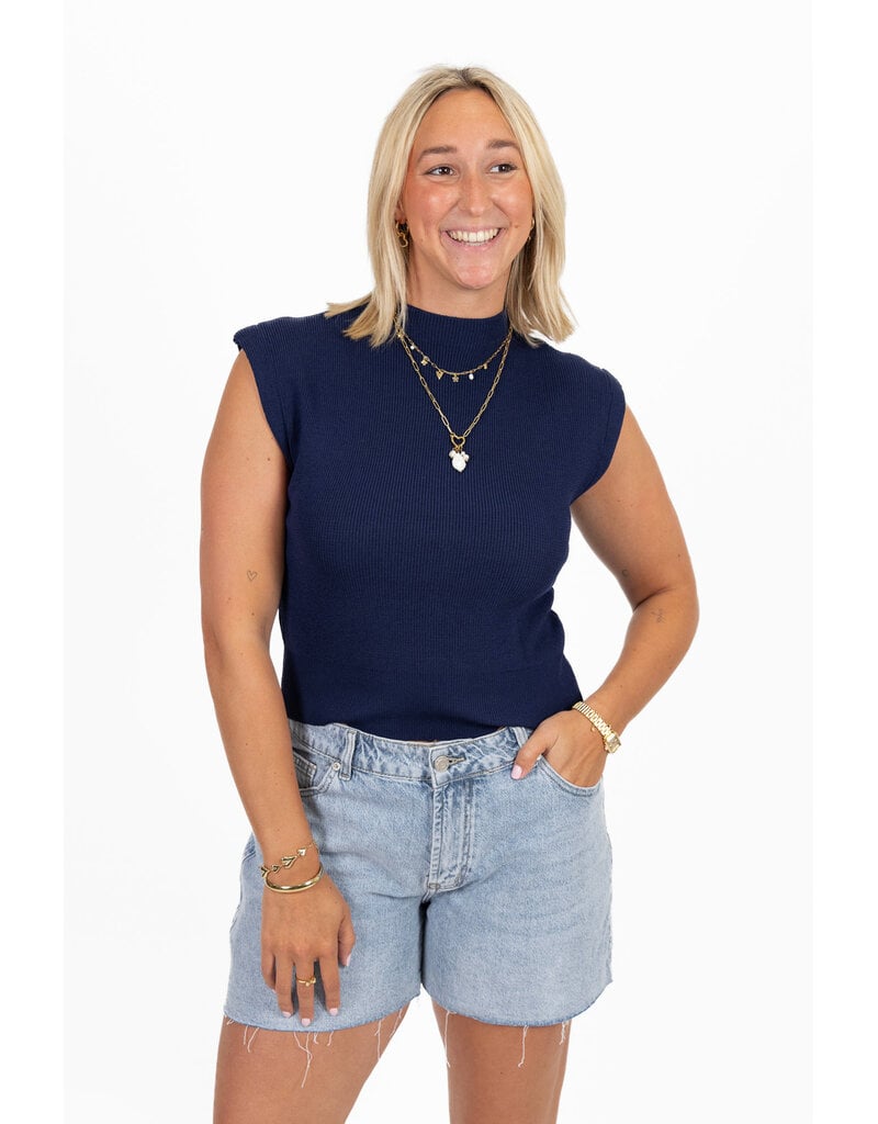 21Jewelz Basic zomer top - donkerblauw