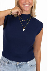 21Jewelz Basic zomer top - donkerblauw