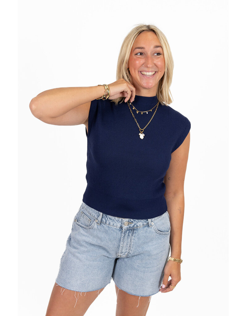 21Jewelz Basic zomer top - donkerblauw
