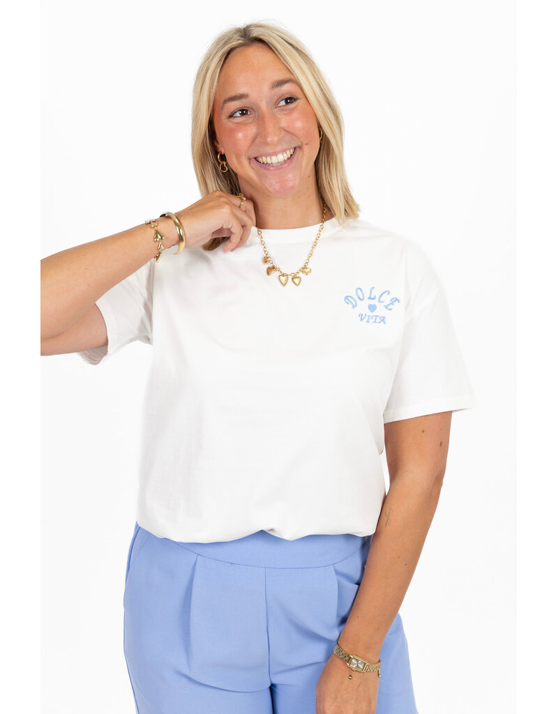 21Jewelz La dolce vita shirt - wit