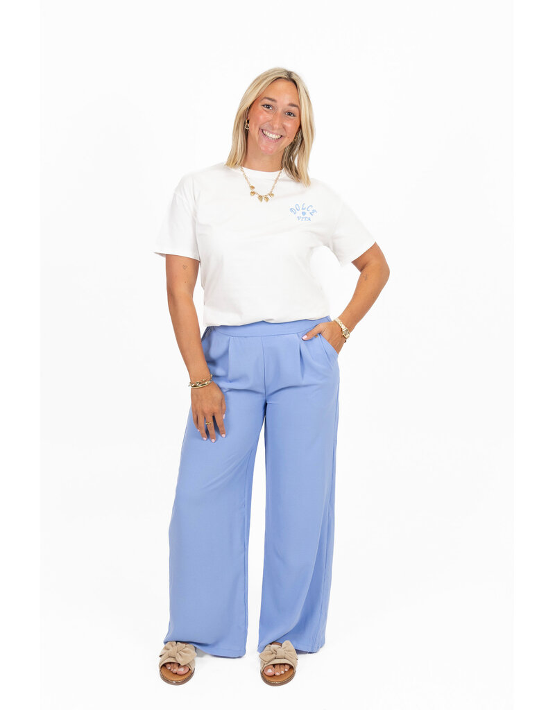 21Jewelz Losvallende pantalon met elastiek band - blauw