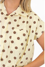 21Jewelz Mouwloze blouse met stippen - geel/bruin