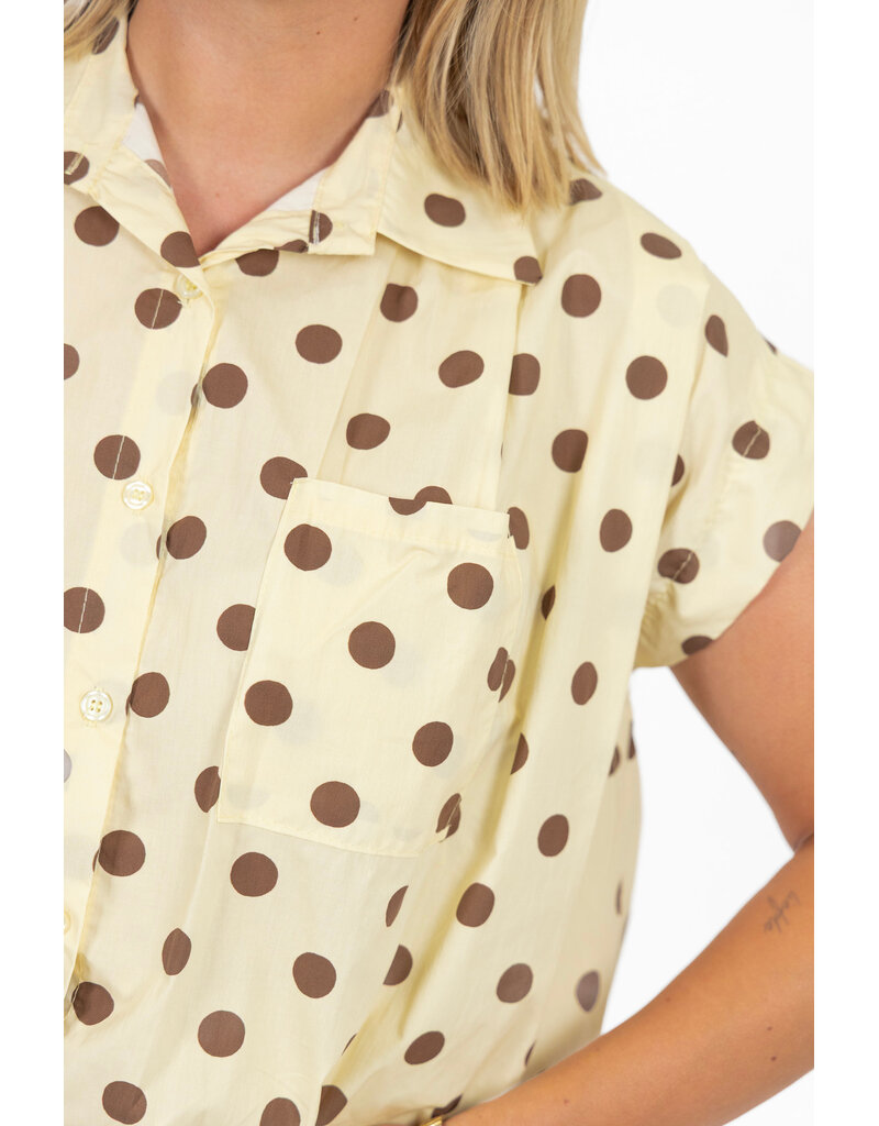 21Jewelz Mouwloze blouse met stippen - geel/bruin