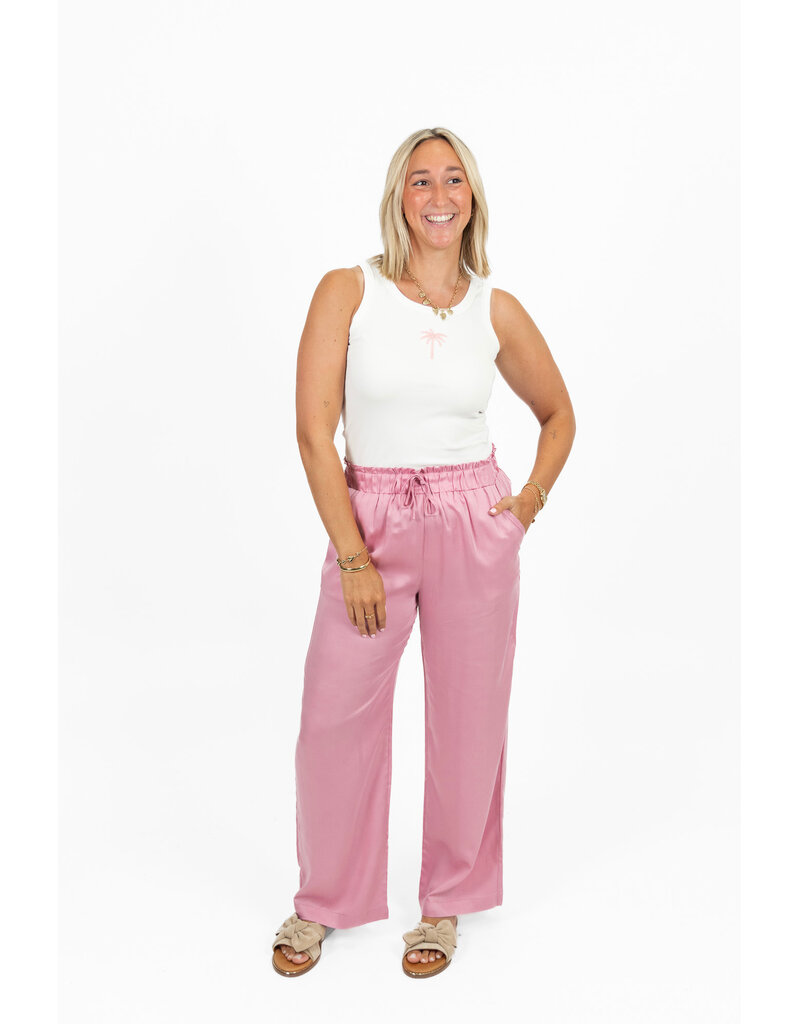 21Jewelz Losvallende pantalon met koordje - roze