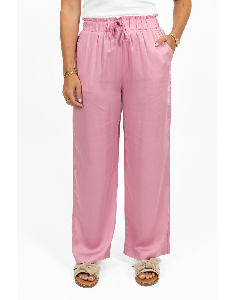 21Jewelz Losvallende pantalon met koordje - roze