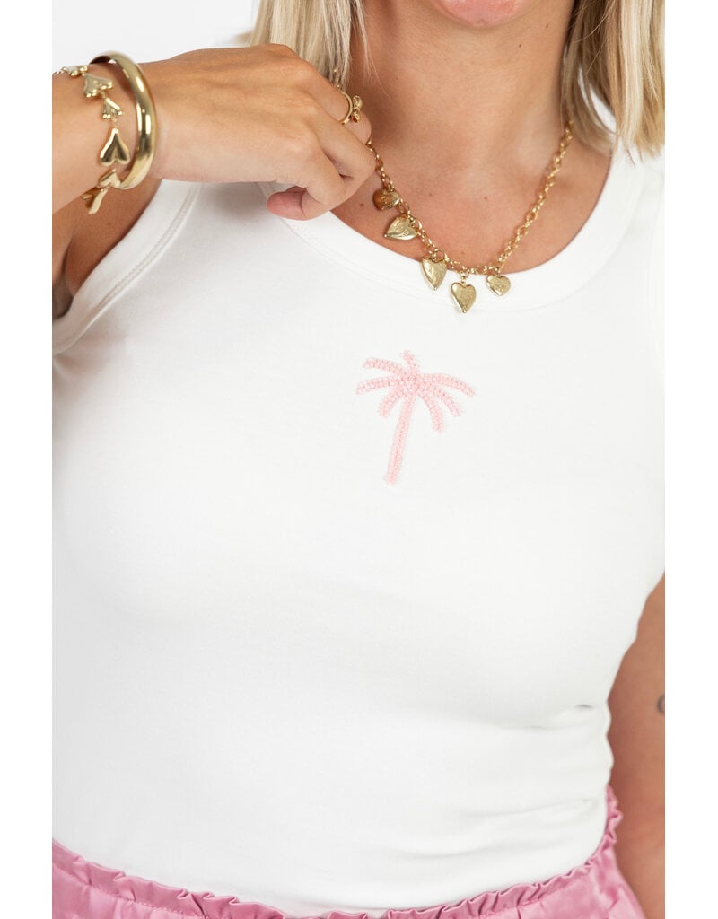 21Jewelz Witte top met palmboom detail