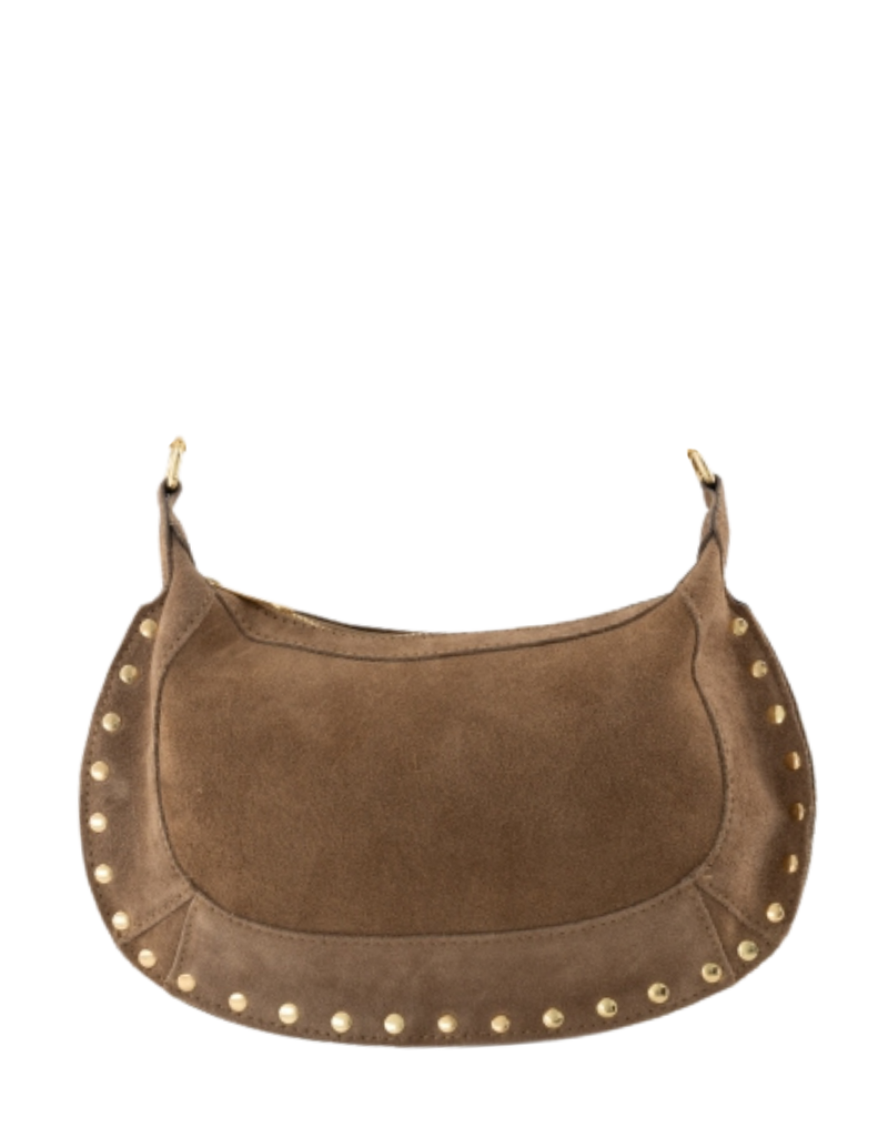 21Jewelz Middelgrote tas met gouden studs - suede taupe