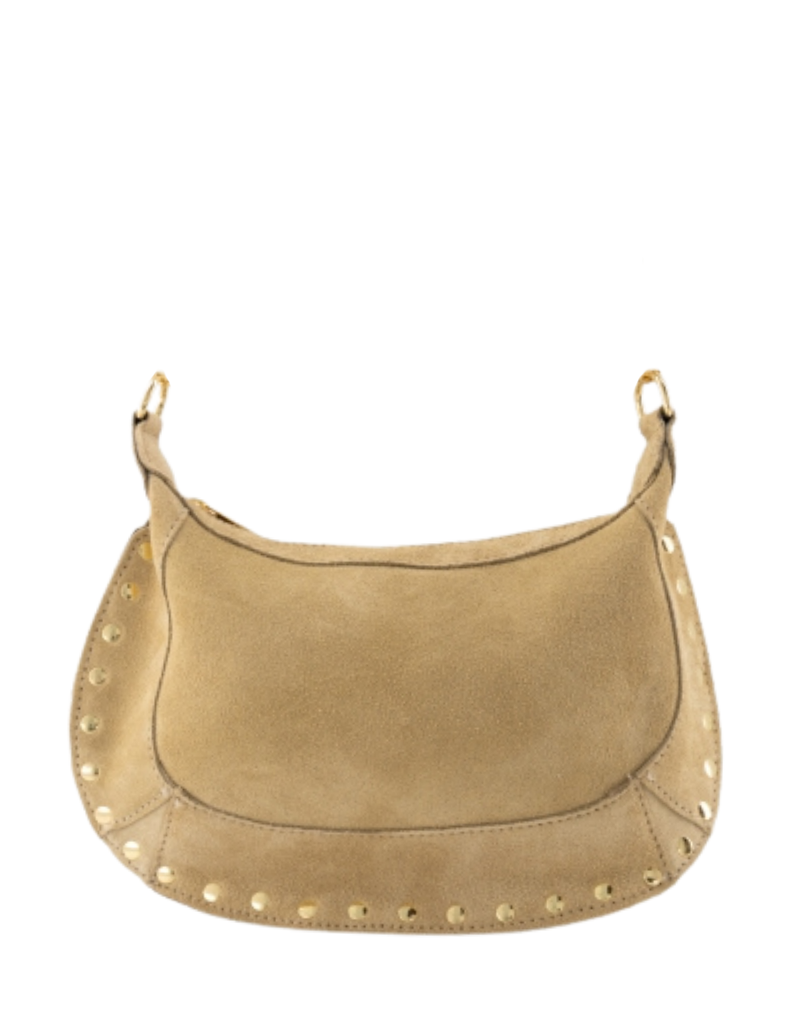 21Jewelz Middelgrote tas met gouden studs - suede sand