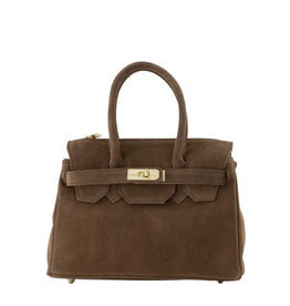 21Jewelz Fashion handtasje met gesp - suede taupe