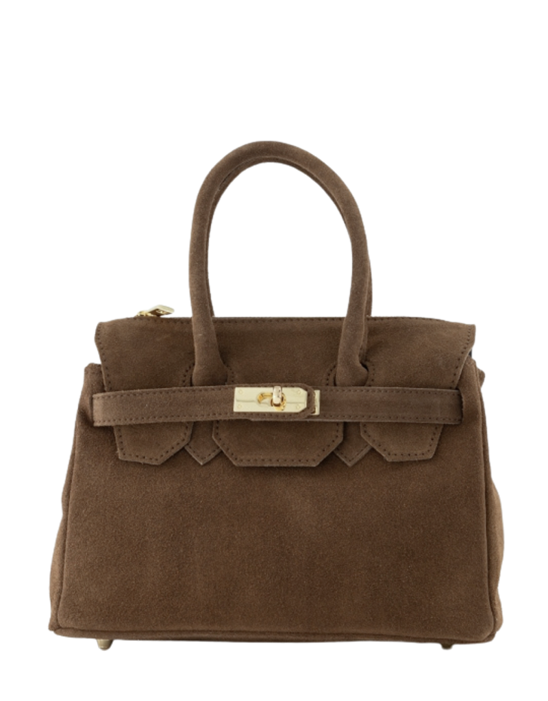 21Jewelz Fashion handtasje met gesp - suede taupe