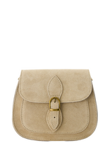 21Jewelz Halfronde suede tas met gesp - suede beige