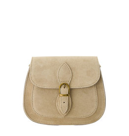 21Jewelz Halfronde suede tas met gesp - suede beige