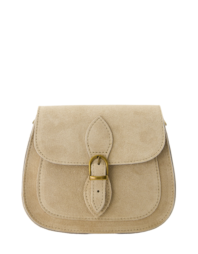 21Jewelz Halfronde suede tas met gesp - suede beige