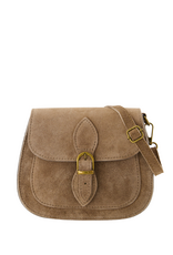 21Jewelz Halfronde suede tas met gesp - suede taupe