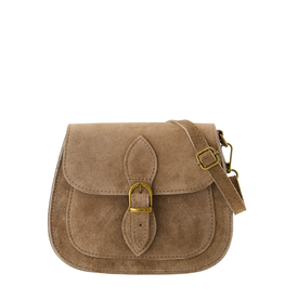 21Jewelz Halfronde suede tas met gesp - suede taupe