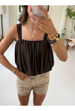 21Jewelz Top met pofeffect - bruin