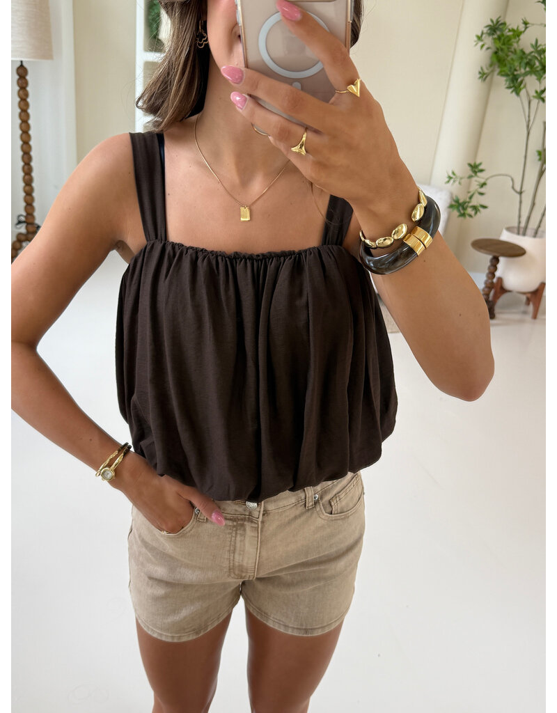 21Jewelz Top met pofeffect - bruin
