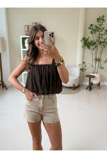21Jewelz Top met pofeffect - bruin