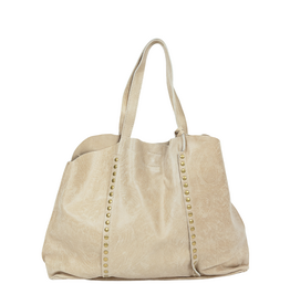 21Jewelz Grote shopper met gouden studs - beige