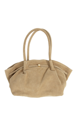 21Jewelz Middelgrote suede shopper met gouden sluiting - beige