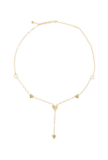 21Jewelz Lange ketting y-vorm met hartjes - goud