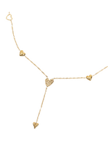 21Jewelz Lange ketting y-vorm met hartjes - goud