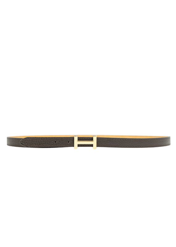 21Jewelz Smalle riem met goud detail - donkerbruin