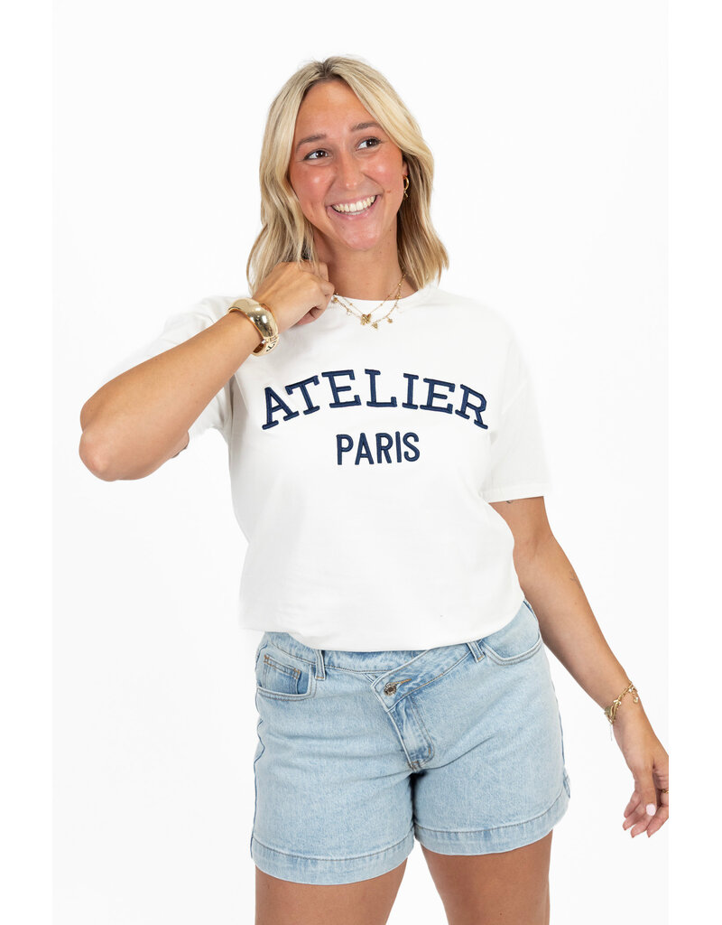 21Jewelz T-shirt Atelier - wit/donkerblauw