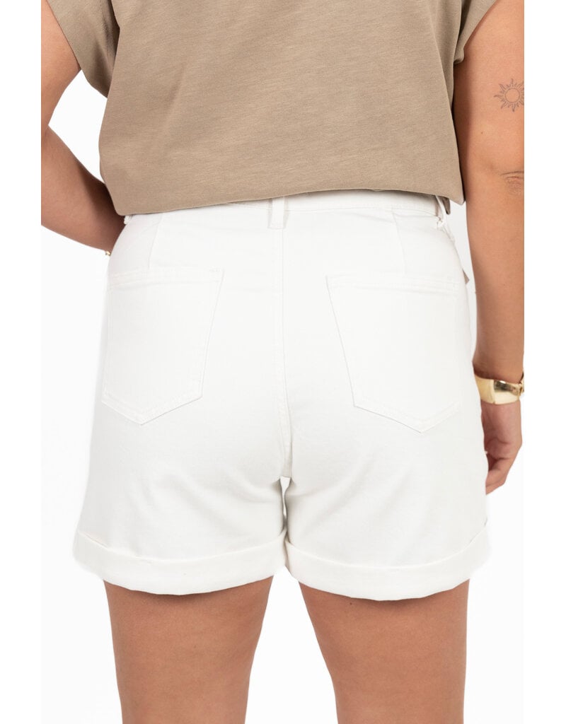 21Jewelz Jeans short met gouden knopen - ecru
