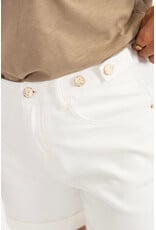 21Jewelz Jeans short met gouden knopen - ecru