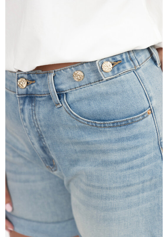 21Jewelz Jeans short met gouden knopen - blauw