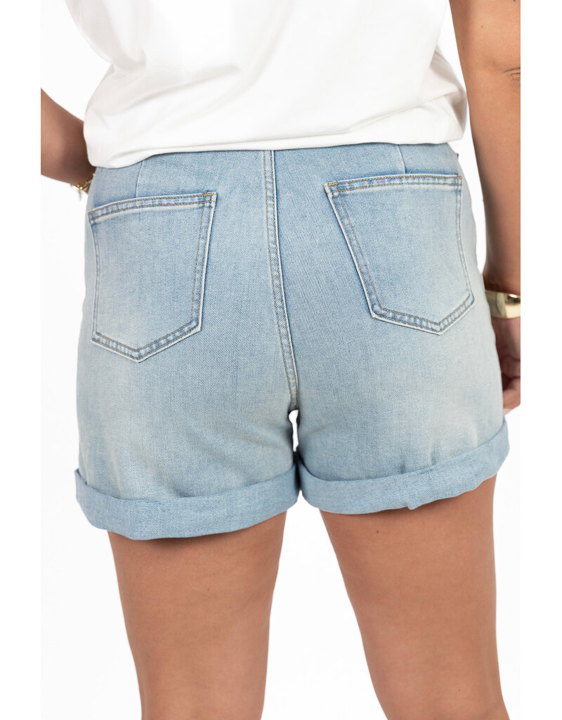 21Jewelz Jeans short met gouden knopen - blauw