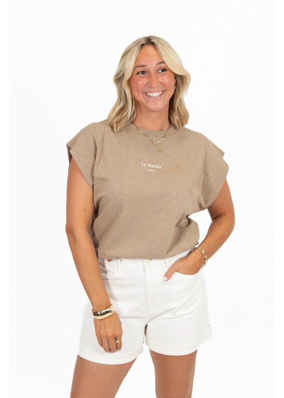 21Jewelz Mouwloze top Le Marais - taupe