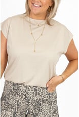 21Jewelz Mouwloze top met elastiek - beige