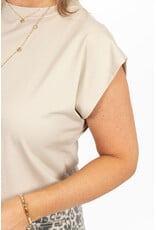 21Jewelz Mouwloze top met elastiek - beige